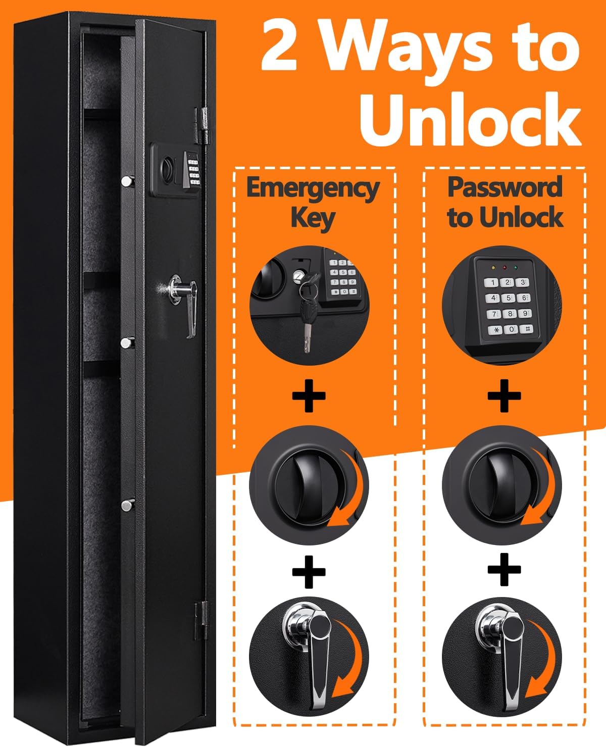 Gun Safe for Home Rifles and Pistols with Adjustable Dividers P1930