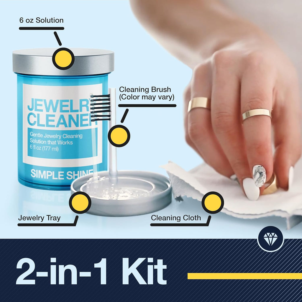 Jewelry Cleaning Kit with Polishing Cloth and Cleaner Solution M9220