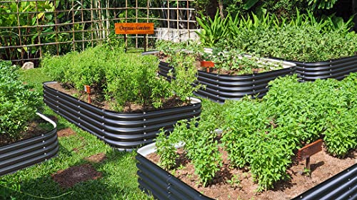 Galvanized Raised Garden Bed Outdoor 32" Tall Metal Planter for Vegetables Herbs Flowers M1831