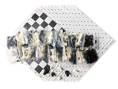Best Value Tournament Chess Set - Filled Chess Pieces and Black Roll-Up Vinyl Chess Board