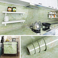 Livelynine Contact Paper for Countertops Kitchen Wallpaper for Walls Backsplash Green Marble Countertop Peel and Stick Waterproof Bathroom Counter Top Covers Desk Table Wrap，Emerald Marble 15.8x78.8