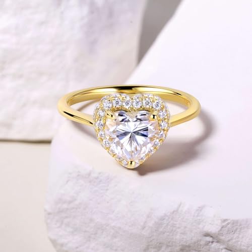 Moissanite Heart-Shaped Promise Ring for Women R293