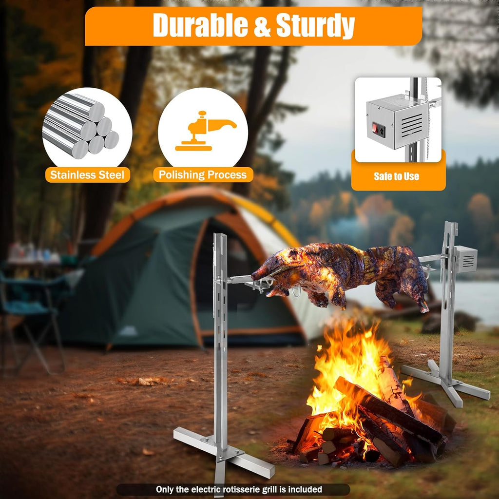Electric Rotisserie Grill 88 Lbs Capacity, Pig Lamb Spit Roaster Stand with Adjustable Height X22834