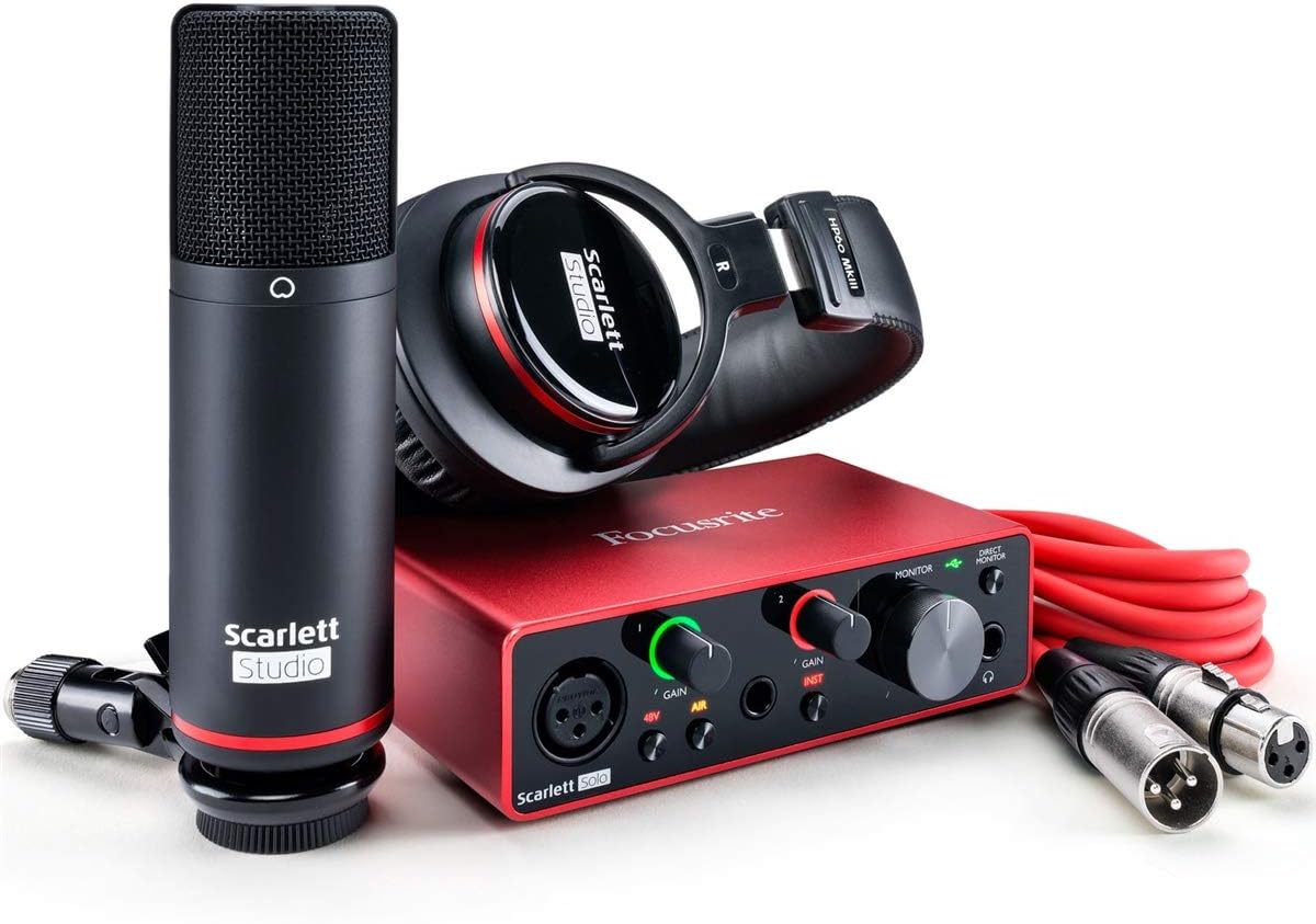 USB Audio Interface and Recording Bundle with Microphone Stand, Cables and Pop Filter A980