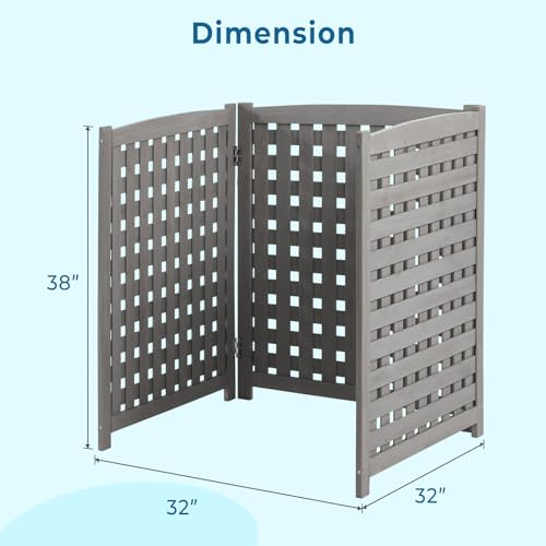 Wooden Fence Panels for Outdoor AC Units, 32"W x 38"H, Brown J711446