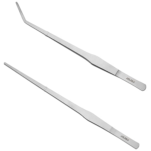 Aquarium Tweezers Extra Long 15 inches Stainless Steel Set for Fish Tank Plants and Reptile Feeding J1314