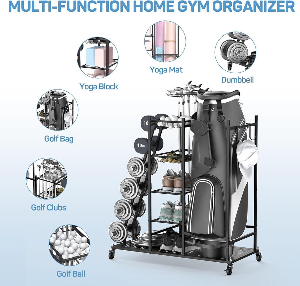Weight Rack for Dumbbells, Home Gym Storage for Yoga Mat Kettlebells and Gym Equipment N408