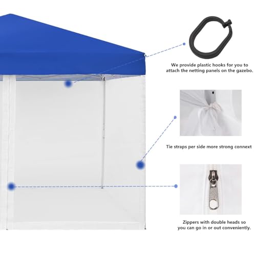 Mosquito Net for 10x10 Patio Gazebo Canopy, Double Door with Zipper G180