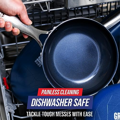 Diamond Infused Ceramic Nonstick Frying Pan Skillet Set, 9.5" and 11", PFAS-Free P6322