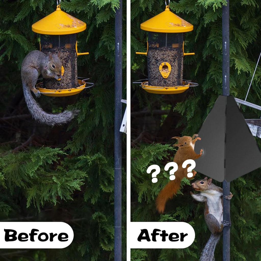 Squirrel Baffle for Bird Feeder Pole, Outdoor Bird Food House Guard, Black Q9846