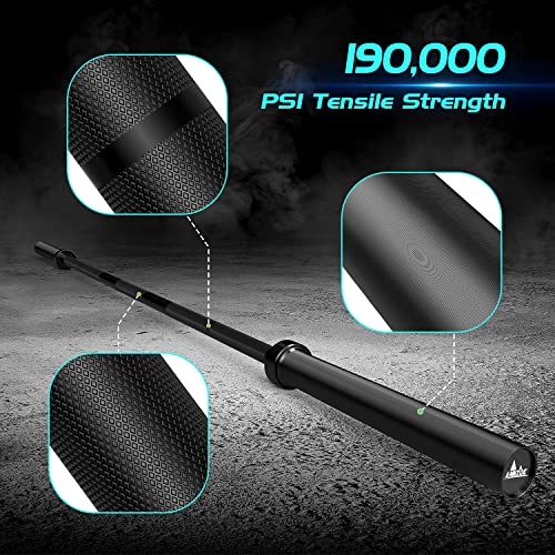 7-Foot Olympic Barbell Bar, 700 lbs Capacity, Solid Iron Straight Weightlifting Bar Y343147