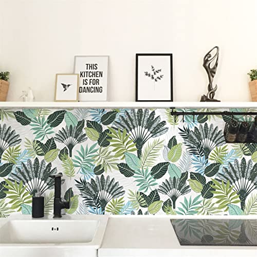 Tropical Peel and Stick Wallpaper Floral Palm Leaf Green Removable P589259