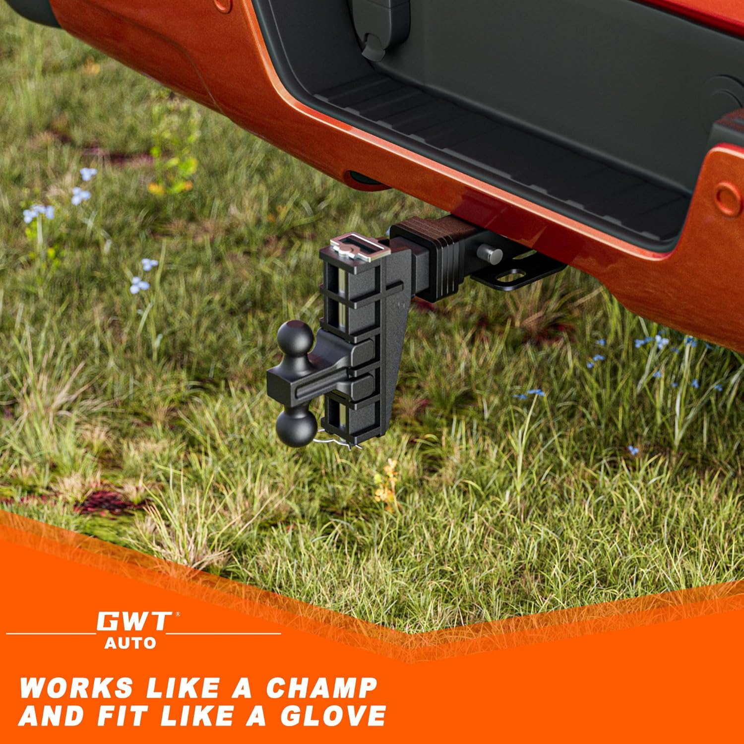 Adjustable Trailer Hitch, 2-Inch Receiver, 6-Inch Drop/Rise, 25,000 lbs GTW V5090