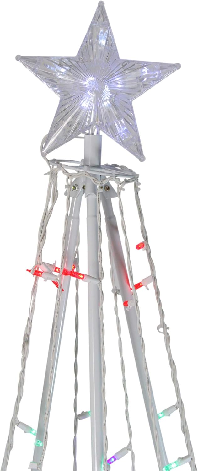6' Multi-Color LED Lighted Cone Tree Outdoor Christmas Decoration D746168