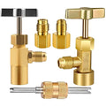 Boltigen R1234YF Can Tap, R1234YF Self-Sealing and Puncture Style Refrigerant Can Tap Valve with Hose Adapters for AC Systems