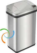 iTouchless 4 Gallon Sensor Trash Can with AbsorbX Odor Filter and Air Freshener, Stainless Steel 15 Liter Waste Bin for Bathroom, Bedroom and Office