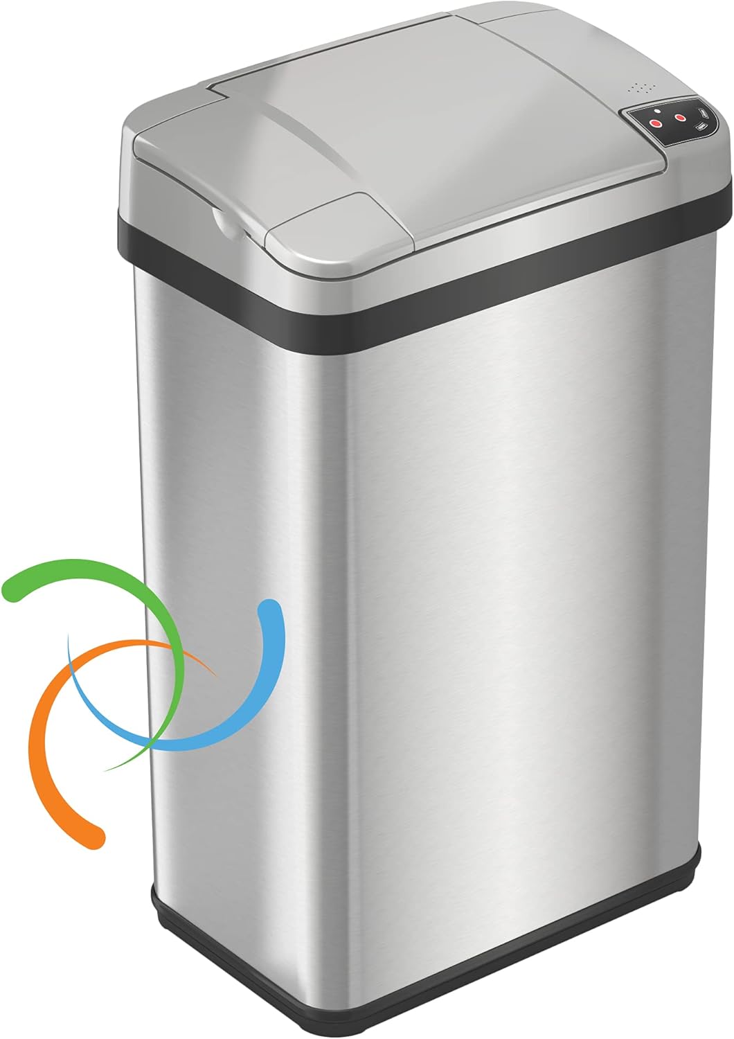 iTouchless 4 Gallon Sensor Trash Can with AbsorbX Odor Filter and Air Freshener, Stainless Steel 15 Liter Waste Bin for Bathroom, Bedroom and Office