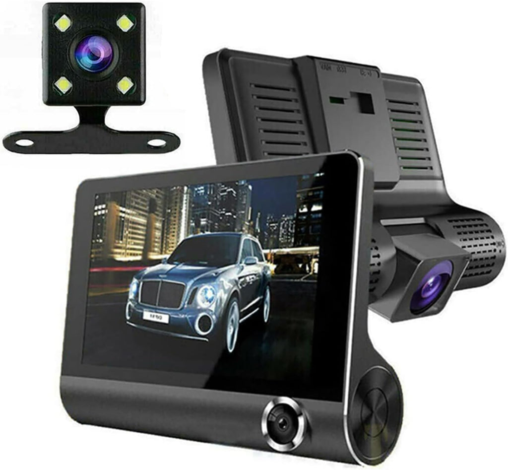 Dash Cam Front and Rear Dual Dash Cam 4 inch Dashboard Camera Full HD 170° Wide Angle Backup Camera with Night Vision WDR G-Sensor Parking Monitor Loop Recording Motion Detection