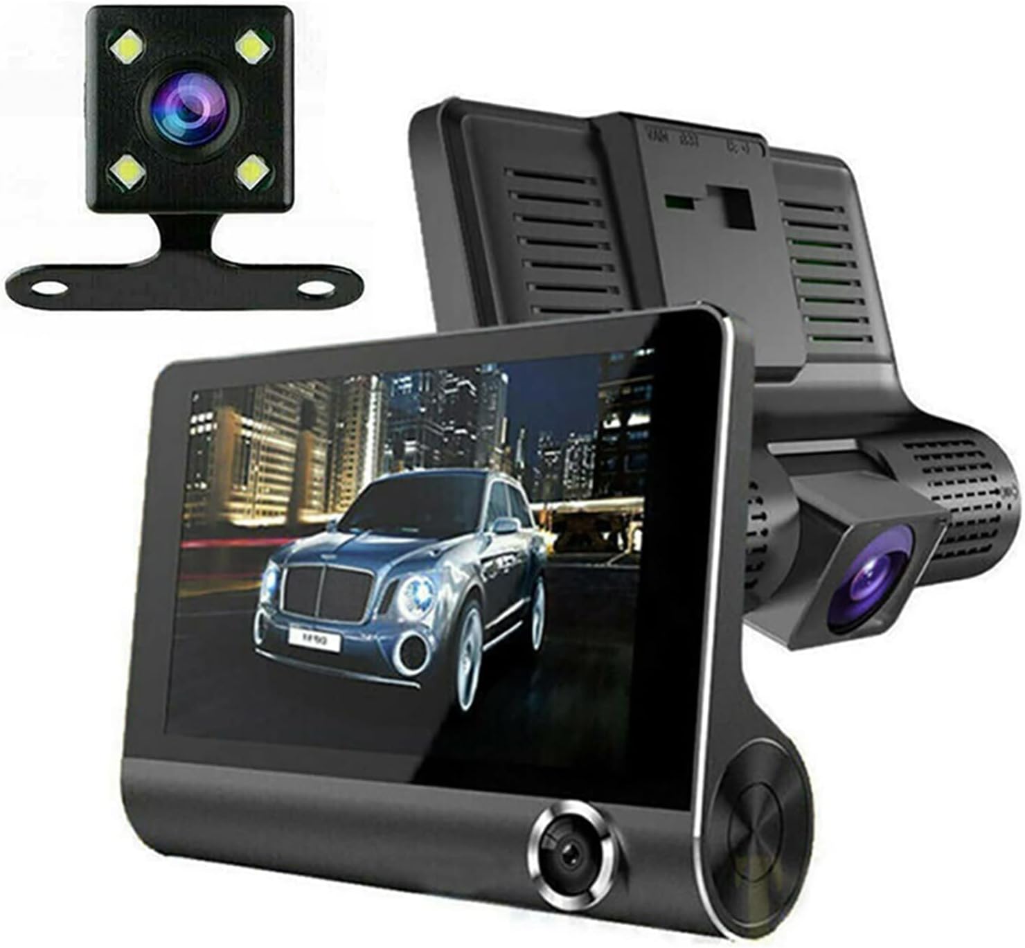 Dash Cam Front and Rear Dual Dash Cam 4 inch Dashboard Camera Full HD 170° Wide Angle Backup Camera with Night Vision WDR G-Sensor Parking Monitor Loop Recording Motion Detection