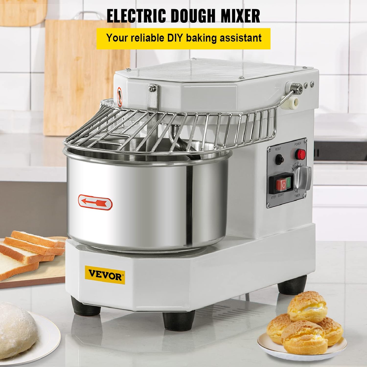 Commercial Food Mixer, 7.3Qt, 450W, Dough Kneading Machine with Stainless Steel Bowl U299760