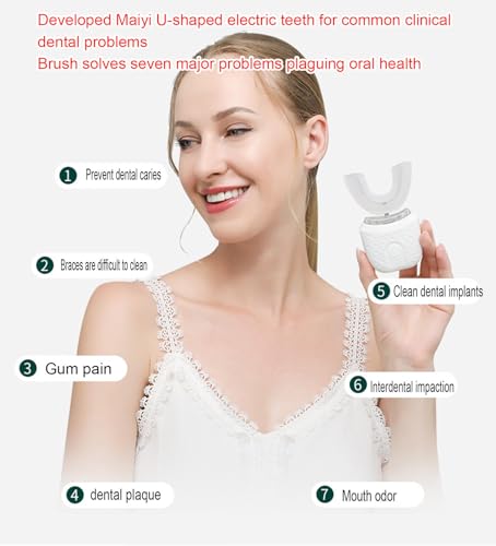 U-Shaped 360° Automatic Ultrasonic Toothbrush, IPX7 Waterproof, Wireless Charging J879504