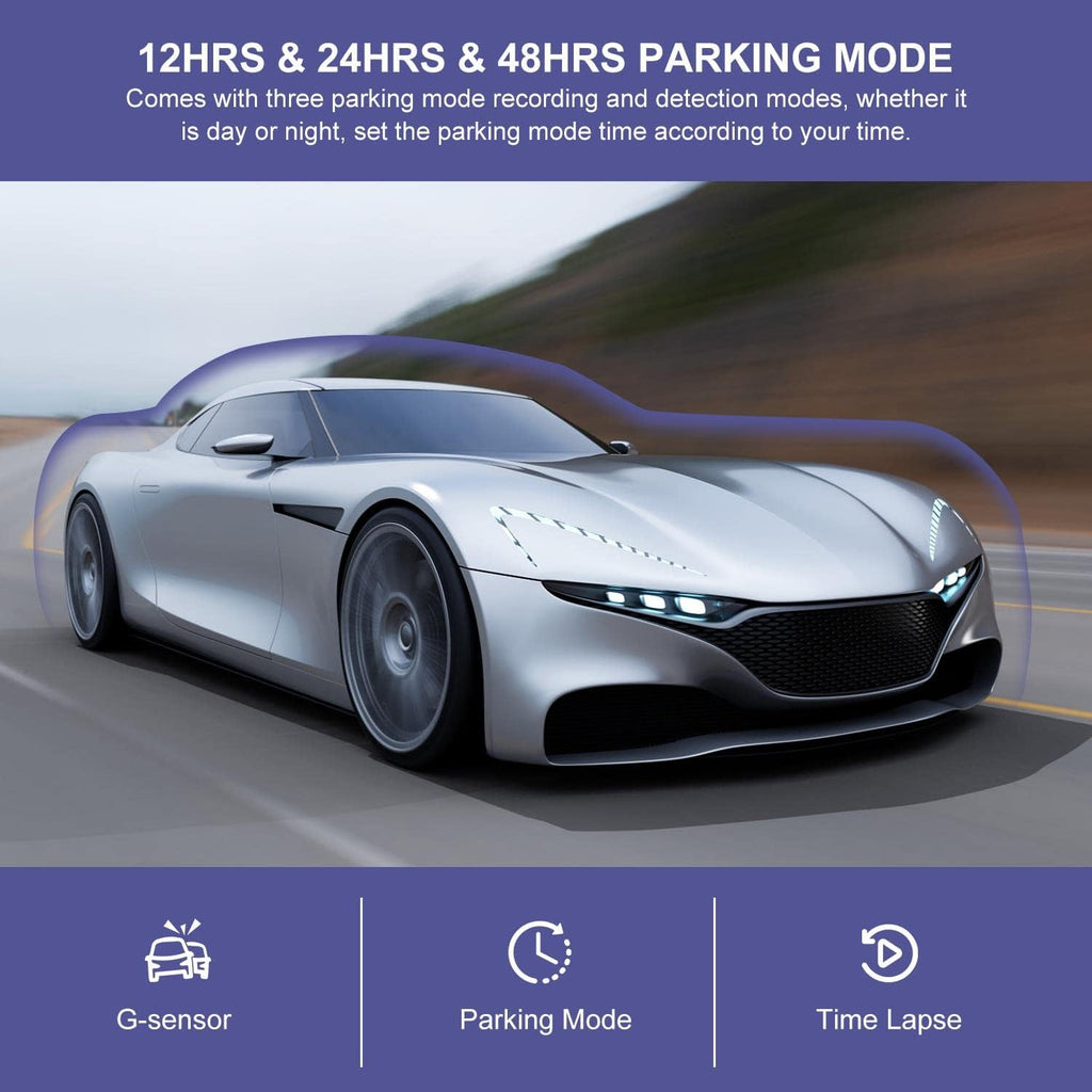 2K 1440P Front and Rear Dash Cam with WiFi, GPS, and Night Vision O82642
