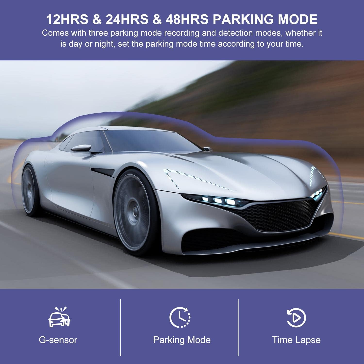 2K 1440P Front and Rear Dash Cam with WiFi, GPS, and Night Vision O82642