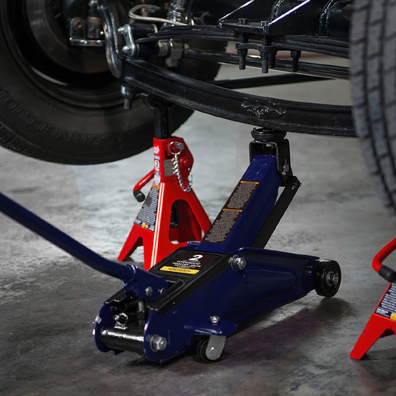 Hydraulic Trolley Floor Jack with Carrying Case, 2 Ton Capacity P48484