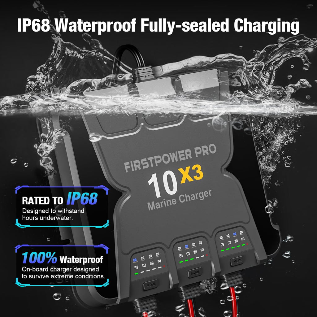 Marine Battery Charger 30A, 12V Waterproof Onboard Charger G29080
