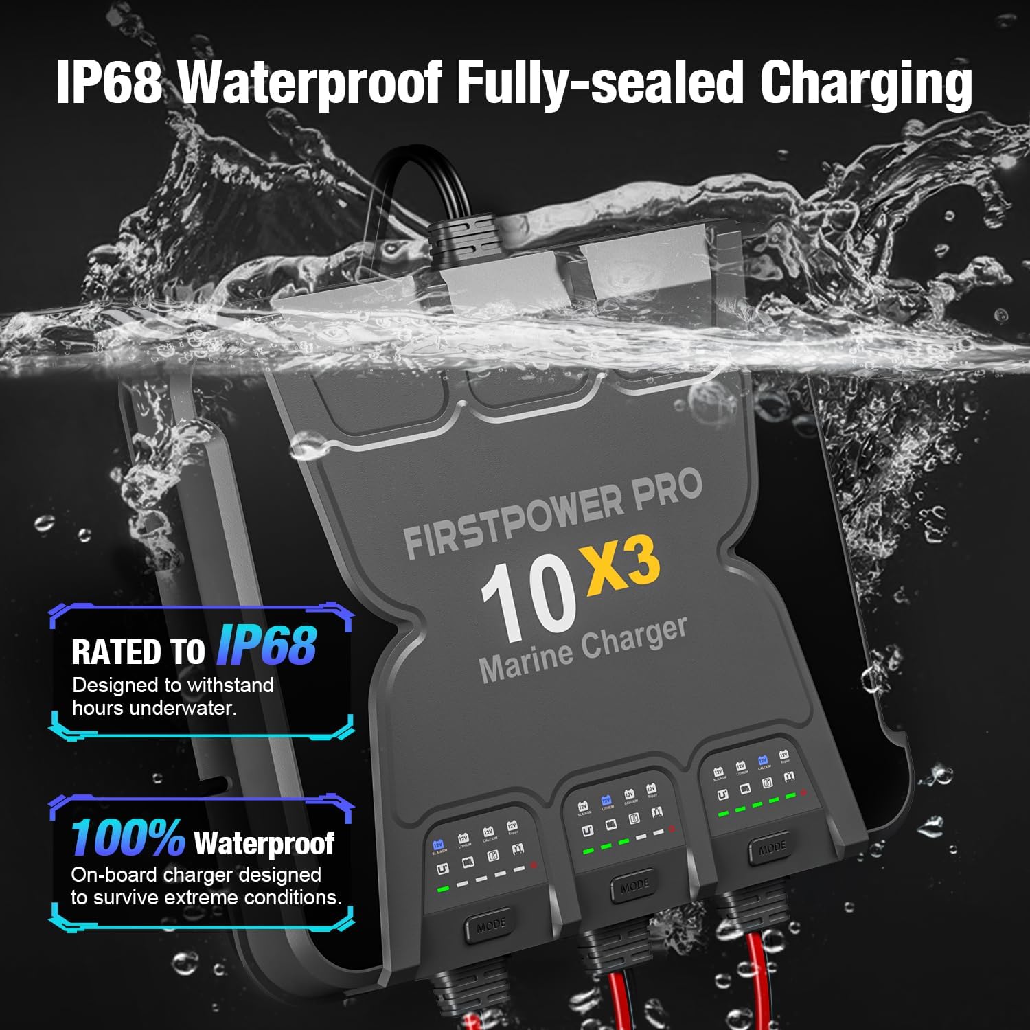 Marine Battery Charger 30A, 12V Waterproof Onboard Charger G29080