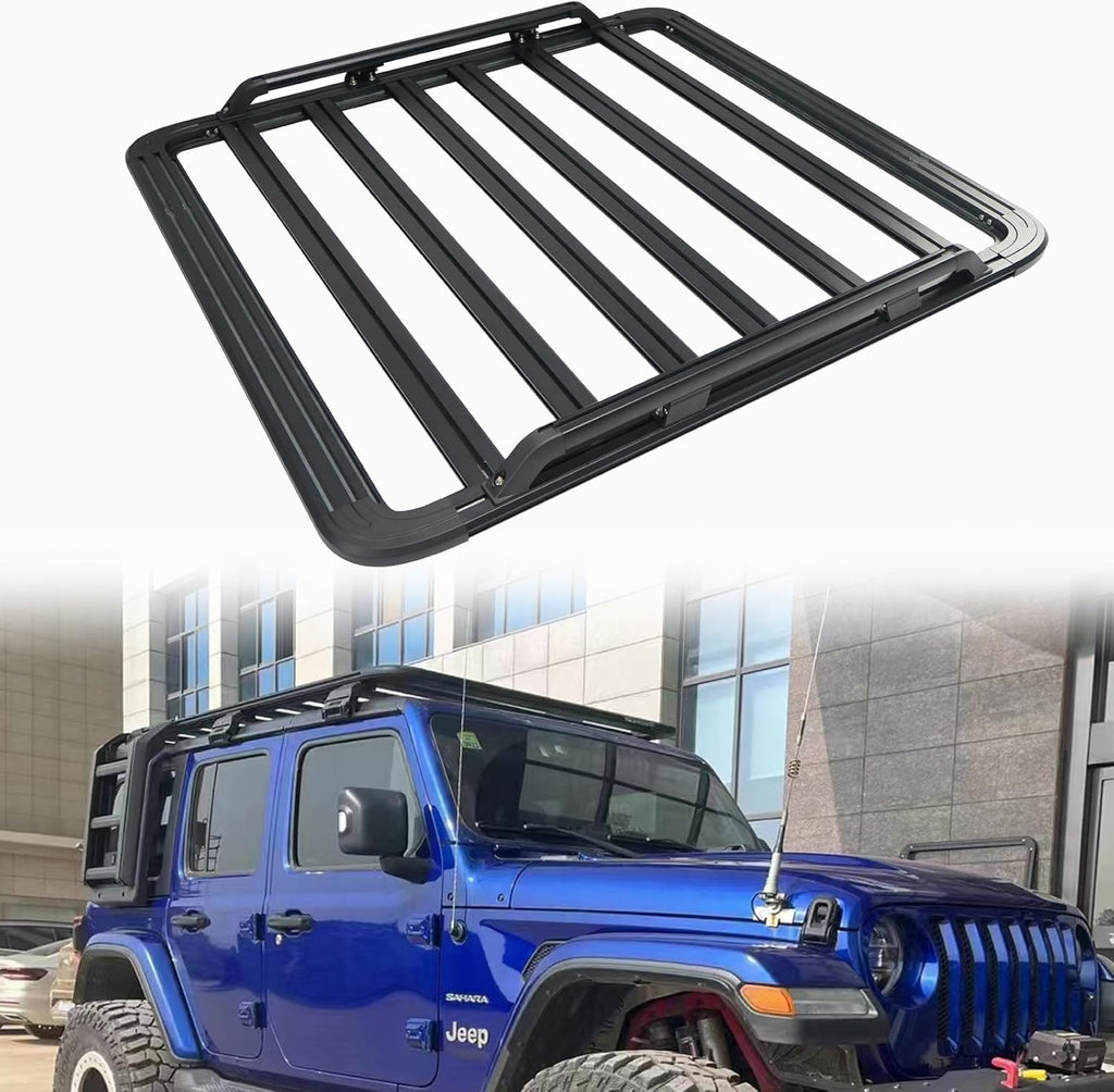 Roof Rack Rooftop Cargo Basket for 2018-2024 Jeep Wrangler JL & 2020-2024 Jeep Gladiator JT Hard Top Cargo Carrier Luggage Cargo Racks