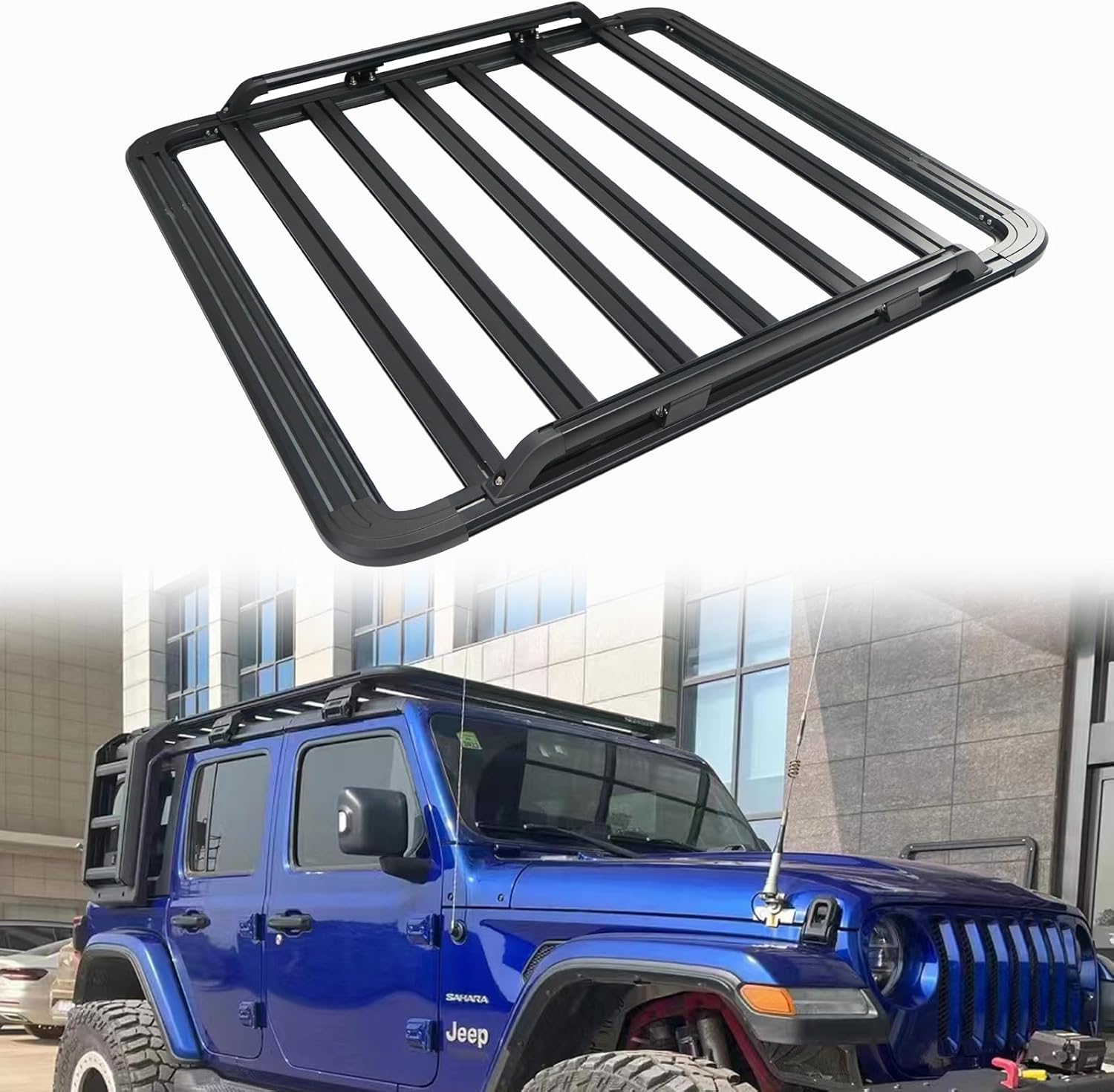 Roof Rack Rooftop Cargo Basket for 2018-2024 Jeep Wrangler JL & 2020-2024 Jeep Gladiator JT Hard Top Cargo Carrier Luggage Cargo Racks