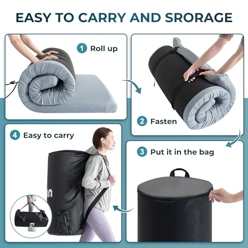 Memory Foam Camping Sleeping Pad, Waterproof Roll Up Mattress with Travel Bag L887722