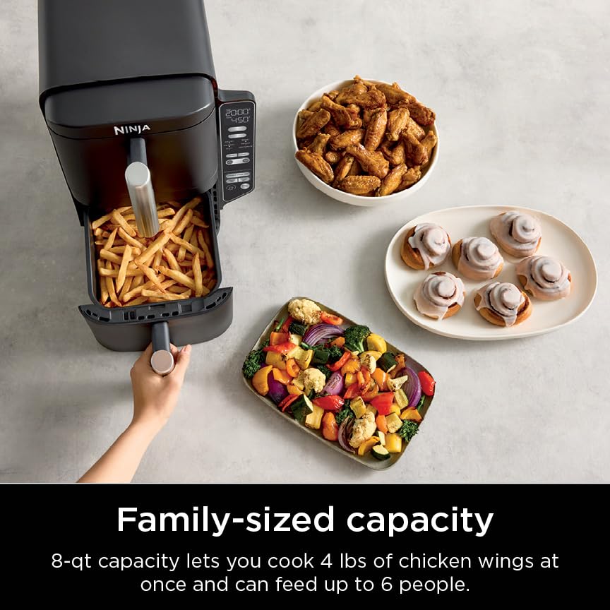 DoubleStack 2-Basket Air Fryer, 8 QT, 6-in-1, Black Z2104