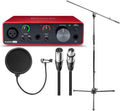 Focusrite Scarlett Solo 3rd Gen USB Audio Interface Bundle with Boom Stand, Pop Filter, XLR Cable (4 Items)
