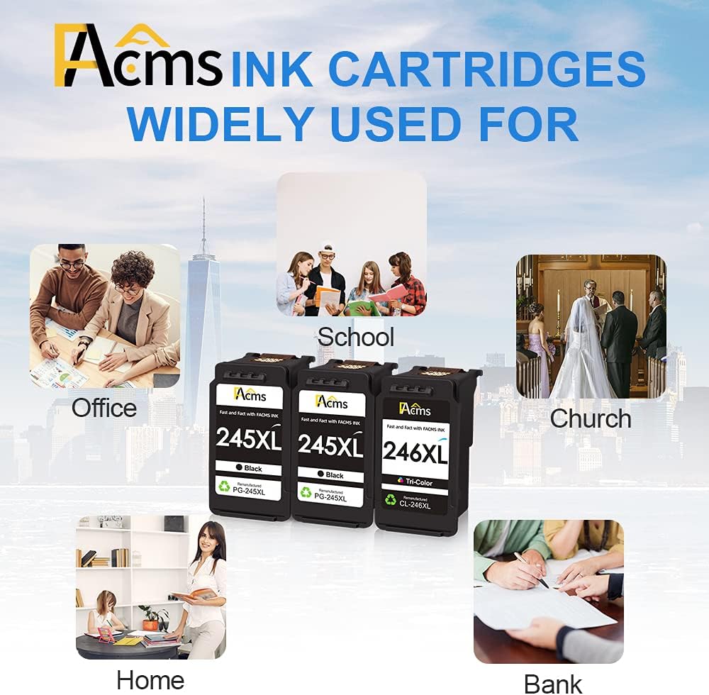 Remanufactured 245XL 246XL Ink Cartridge Combo Pack, 2 Black 1 Color K655