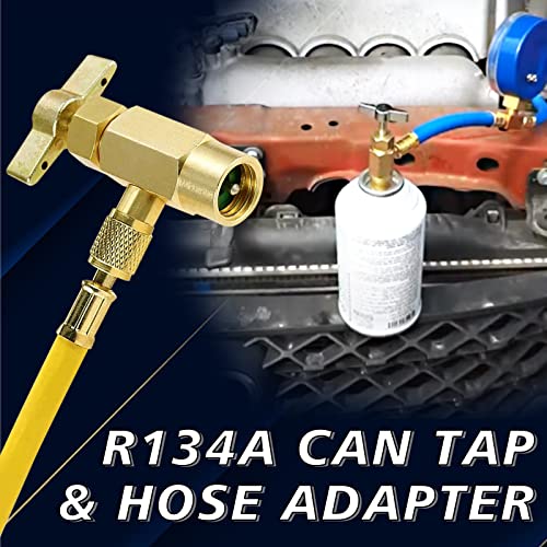 R1234YF Self-Sealing Refrigerant Can Tap Valve with Hose Adapters R38916