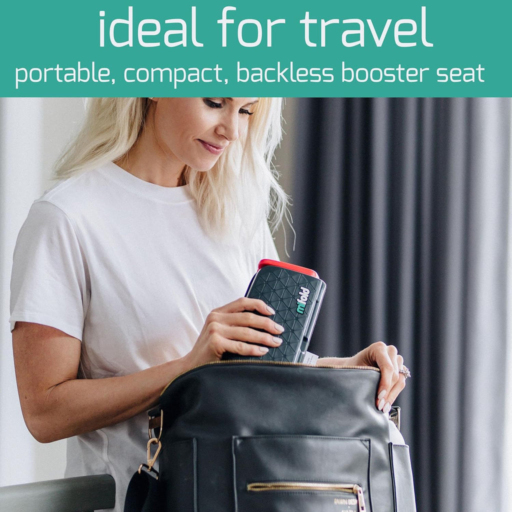 Compact and Portable Car Booster Seat for Travel, Foldable, Slate Gray T523