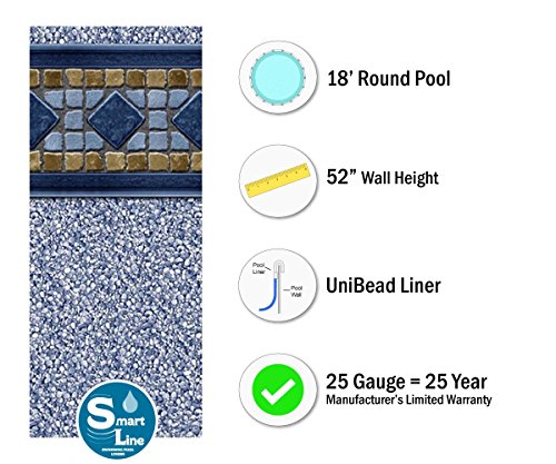 Boulder Swirl 18-Foot Round Above-Ground Pool Liner, 52-Inch Wall Height T32178