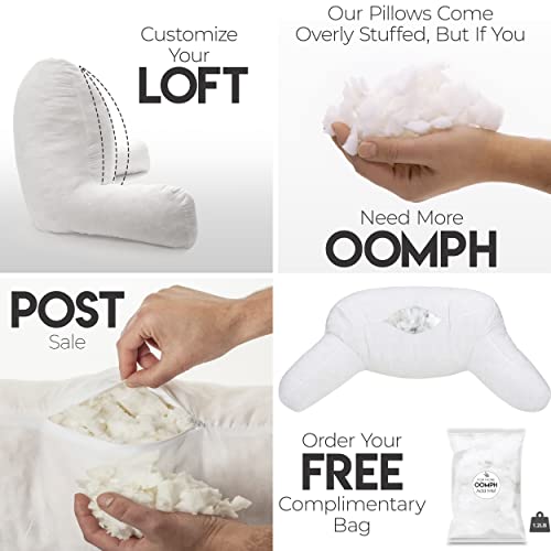 Reading Pillow with Arms, Shredded Memory Foam Backrest, Removable Cover V1399