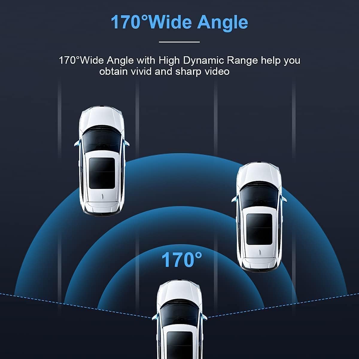 Dash Camera for Car, 1080P Full HD, 170° Wide Angle, Night Vision, Loop Recording, G Sensor H65755