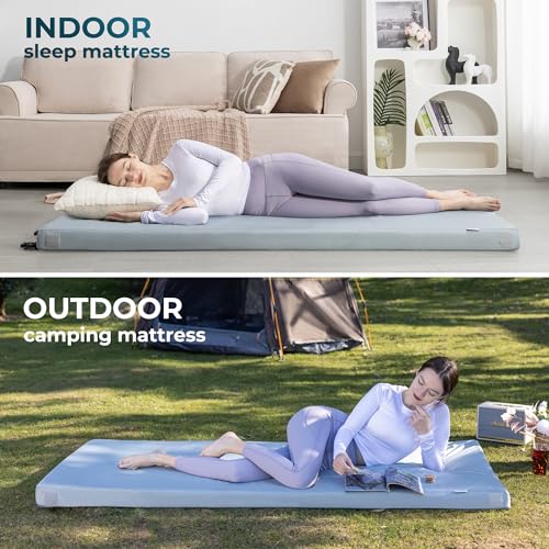 Memory Foam Camping Sleeping Pad, Waterproof Roll Up Mattress with Travel Bag L887722