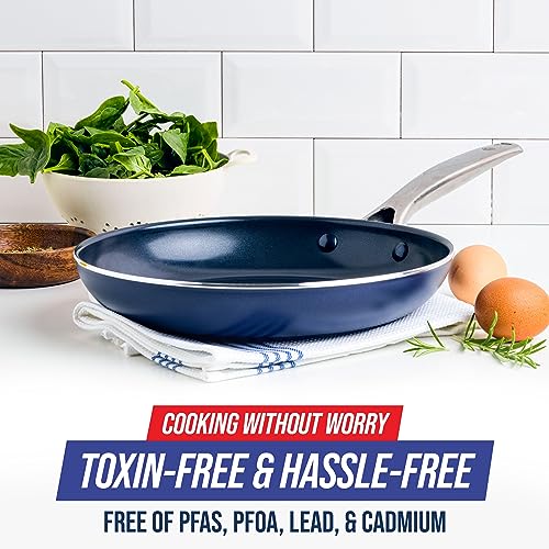 Diamond Infused Ceramic Nonstick Frying Pan Skillet Set, 9.5" and 11", PFAS-Free P6322