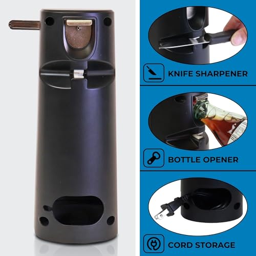 Electric Automatic Can Opener with Side-Cut Blade, Opens Regular and Pop-Top Cans J449034