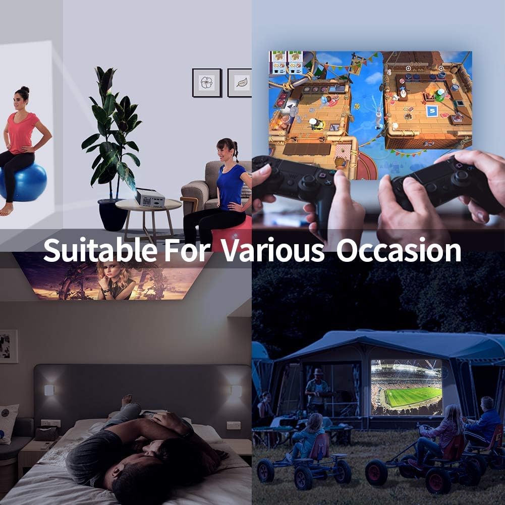 Mini Projector, 1080P HD Portable, HDMI USB AV Input for Home Theater I770