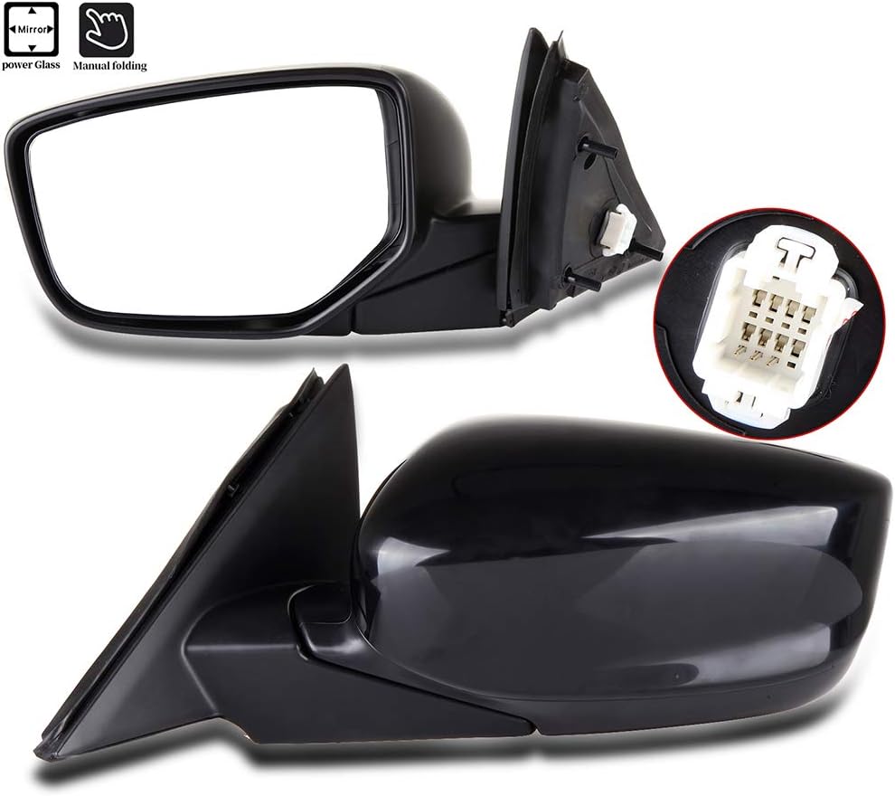 Driver Side View Mirror for 2008-2012 Honda Accord Sedan, Power Operated, Non-heated, Black U597