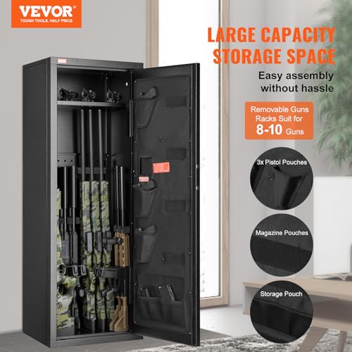 Gun Safe with Digital Keypad, Tall Rifle Storage Cabinet with Removable Shelf H5060