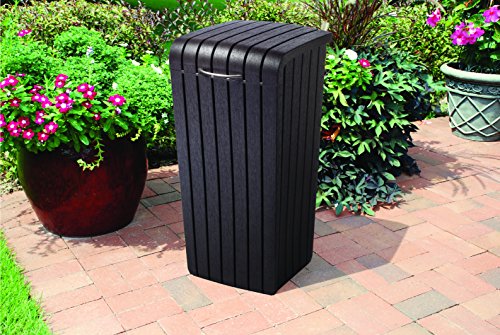 32 Gallon Resin Trash Can with Lid for Patio and Outdoor Kitchen H9232