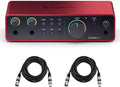 Focusrite Scarlett 2i2 4th Gen 2x2 USB Audio Interface Bundle with 2x H&A 6' XLR Cables, For PC & MAC, Great for Music Recording and Podcast (3 Items)