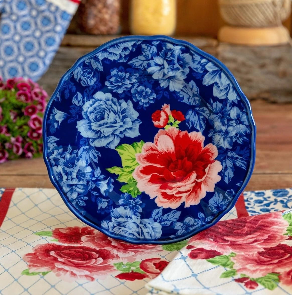12-Piece Heritage Floral Dinnerware Set, Blue D12632
